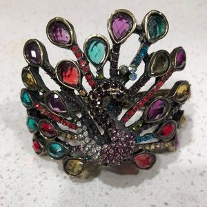 Stunning peacock 🦚 bangle bracelet  antique gold